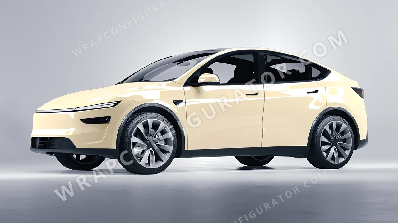 White Tesla Model Y Juniper 2025 wrapped in Inozetek Dynamic PPF The Boring White TBC101