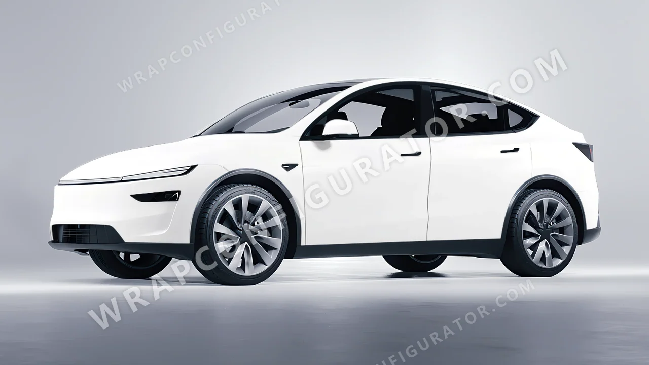 White Tesla Model Y Juniper 2025 wrapped in Inozetek Dynamic PPF White DPPF816