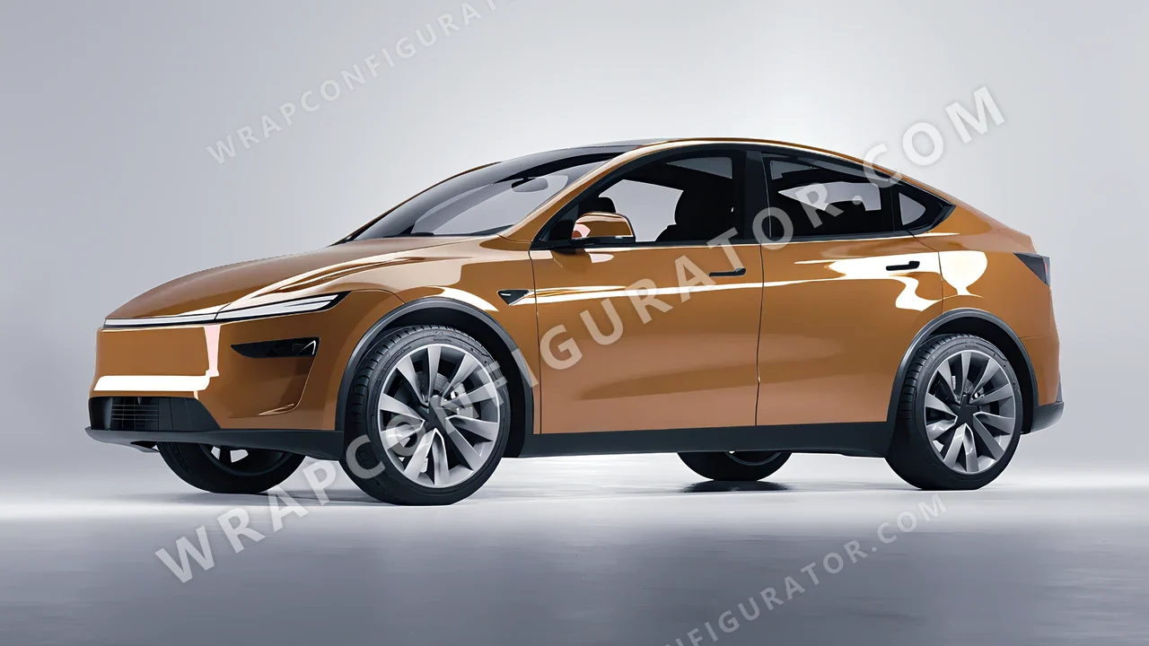 Yellow Tesla Model Y Juniper 2025 wrapped in Colourshield PPF by HyperPro Deep Desert Yellow HGF46D-P