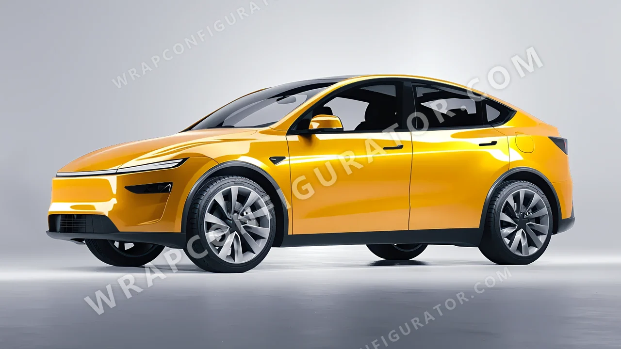 Yellow Tesla Model Y Juniper 2025 wrapped in Colourshield PPF by HyperPro Honey Yellow HGF95-P