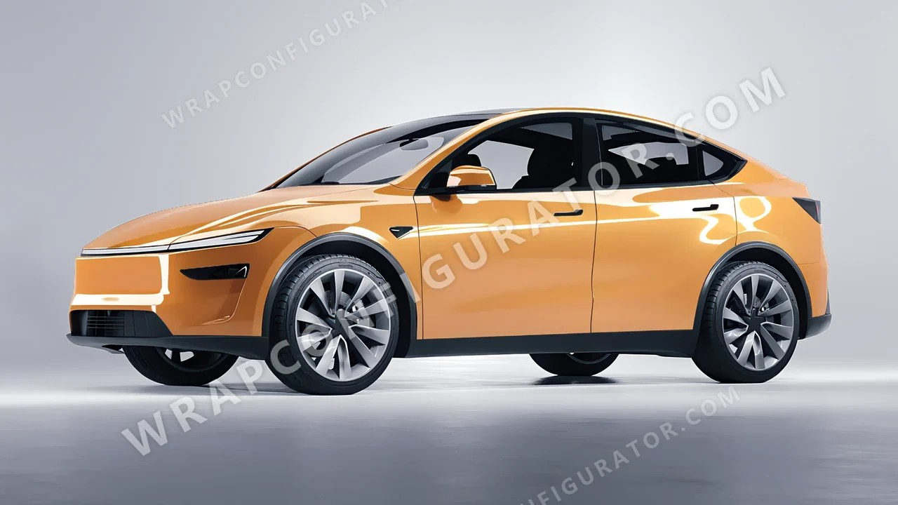 Yellow Tesla Model Y Juniper 2025 wrapped in Colourshield PPF by HyperPro Sand Yellow HGF51-P