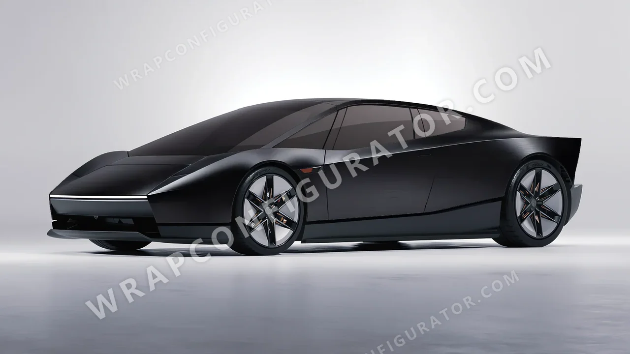 Black Tesla Roadster 2026 wrapped in 3M Brushed Black Metallic BR212