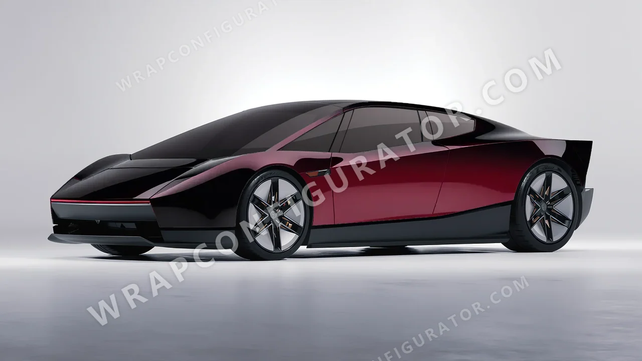 Black Tesla Roadster 2026 wrapped in 3M Gloss Black Rose GP99