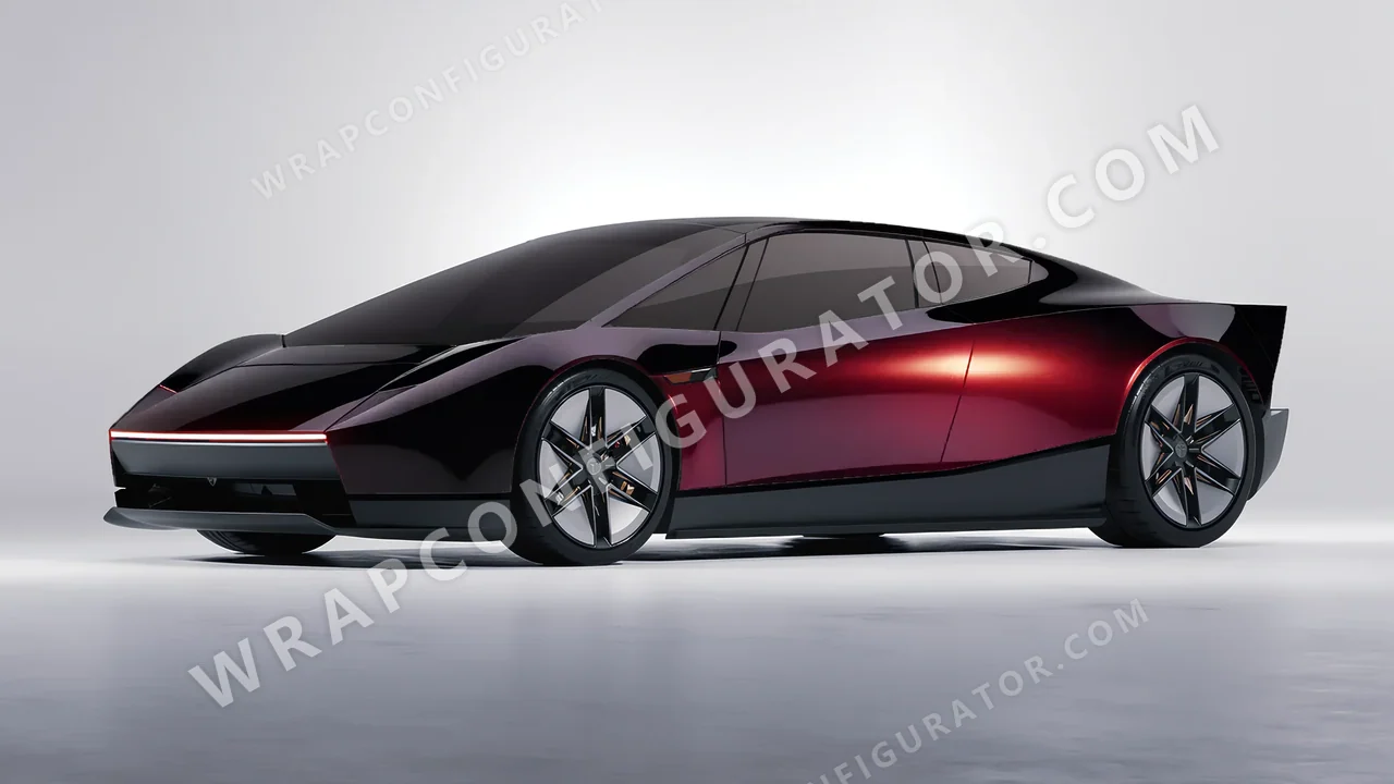 Black Tesla Roadster 2026 wrapped in 3M Gloss Ember Black GP282
