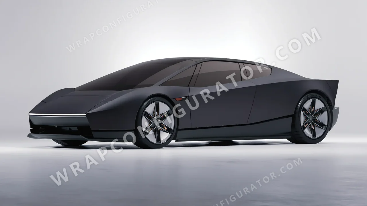 Black Tesla Roadster 2026 wrapped in 3M Matte Black Metallic M212