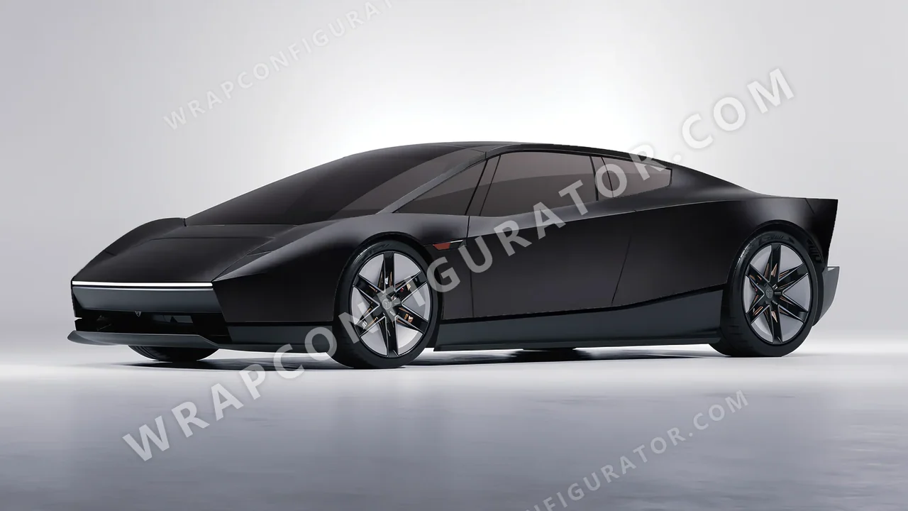 Black Tesla Roadster 2026 wrapped in 3M Satin Black S12