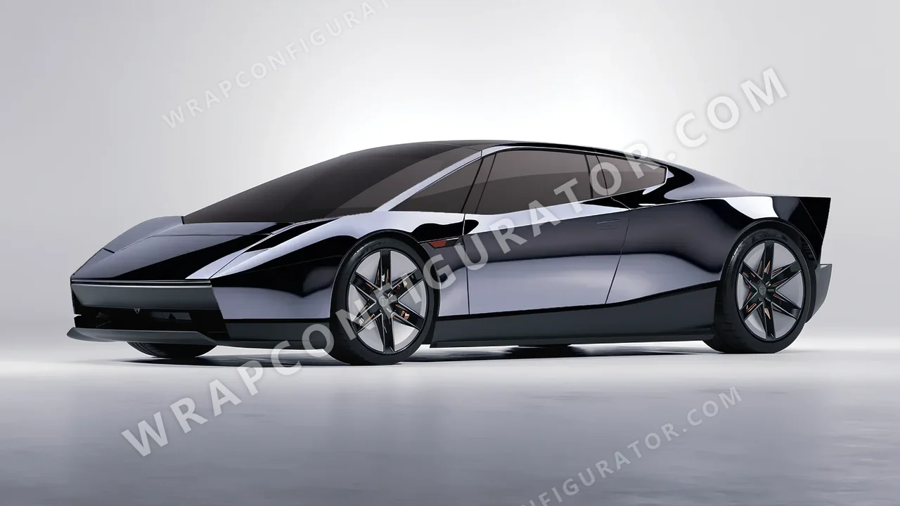 Black Tesla Roadster 2026 wrapped in Avery Dennison Black SF100-196-S