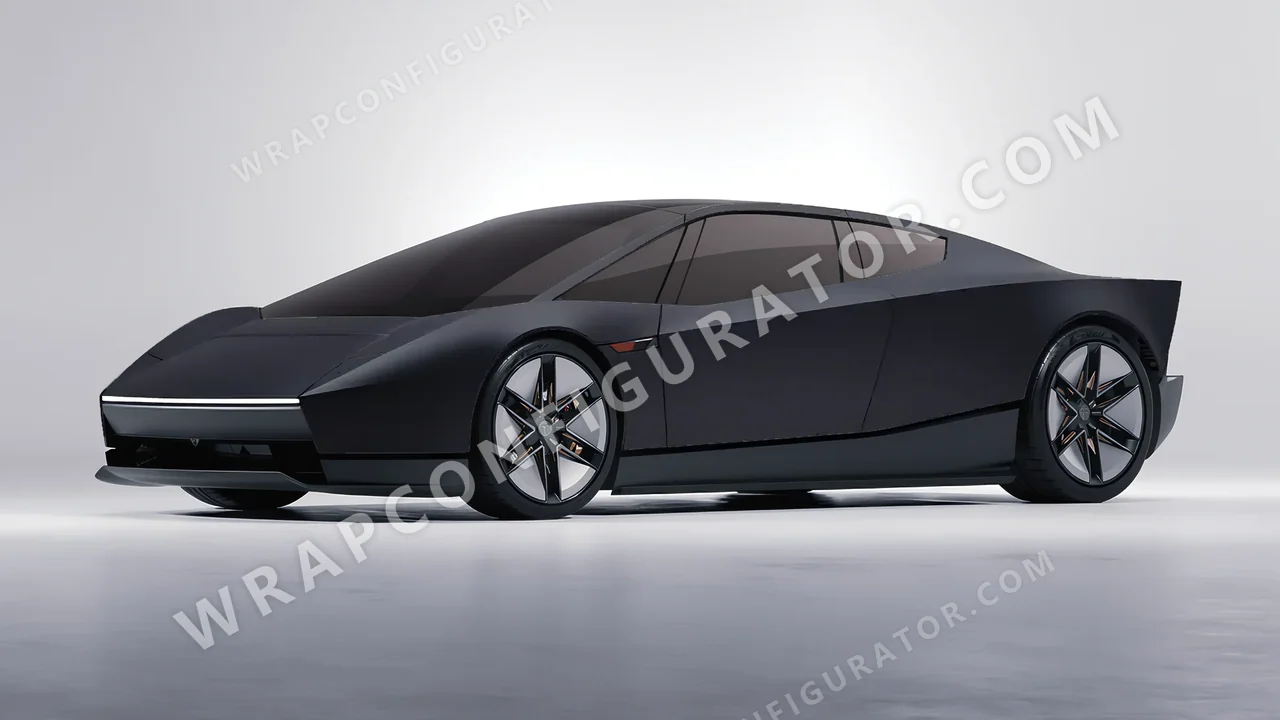 Black Tesla Roadster 2026 wrapped in Avery Dennison Black SW900-180-O