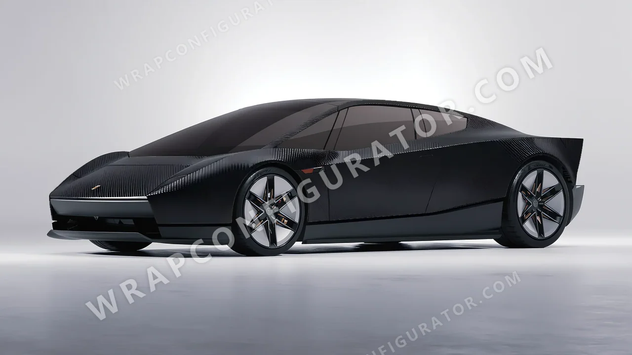 Black Tesla Roadster 2026 wrapped in Avery Dennison Carbon Fiber Black SW900-194-X