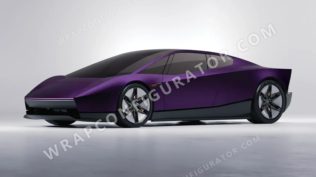 Black Tesla Roadster 2026 wrapped in KPMF Frozen Midnight Purple K75570