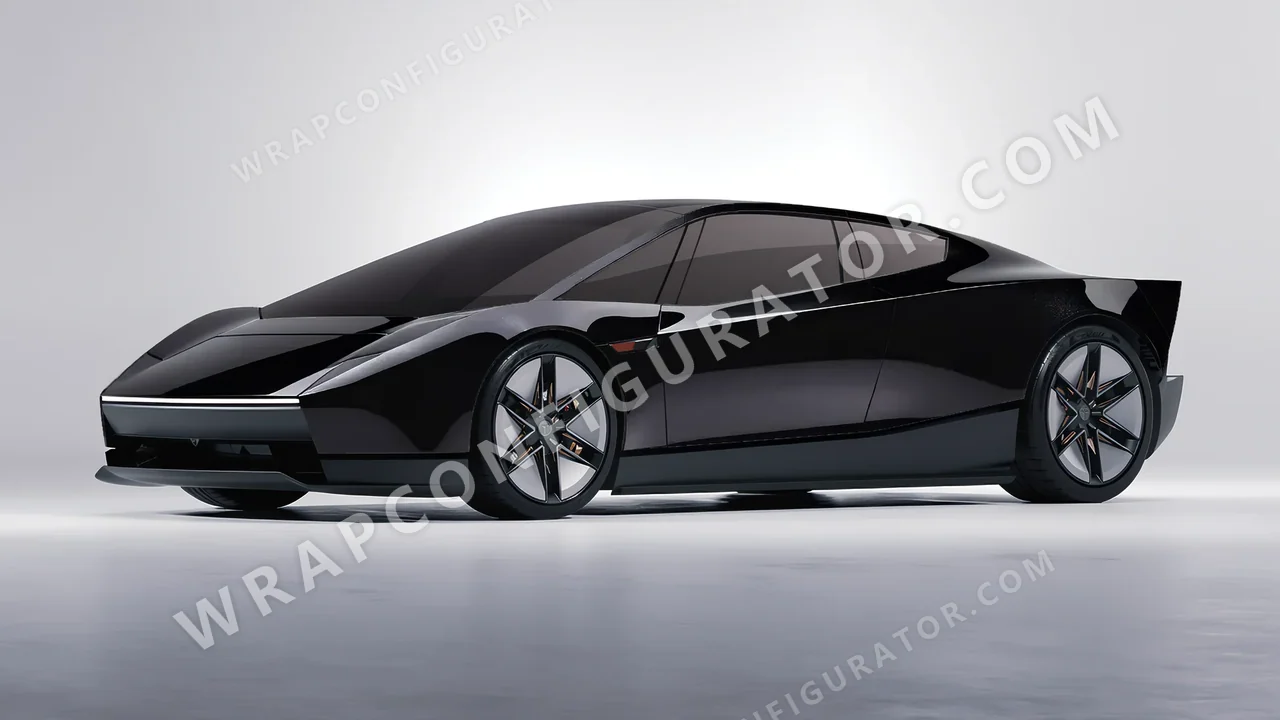 Black Tesla Roadster 2026 wrapped in KPMF Magnetic Black K75440
