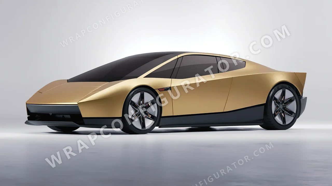 Black Tesla Roadster 2026 wrapped in KPMF Matt Gold Eclipse K75581