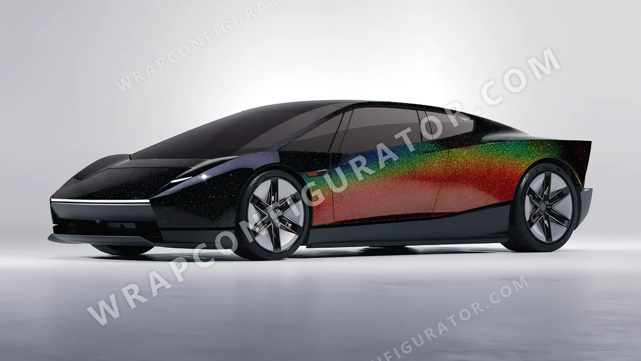 Black Tesla Roadster 2026 wrapped in KPMF Morpheus Black Starlight K75470
