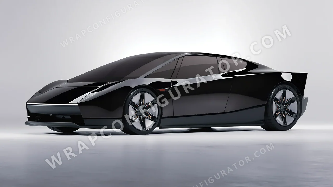 Black Tesla Roadster 2026 wrapped in KPMF Perfect Black K75443