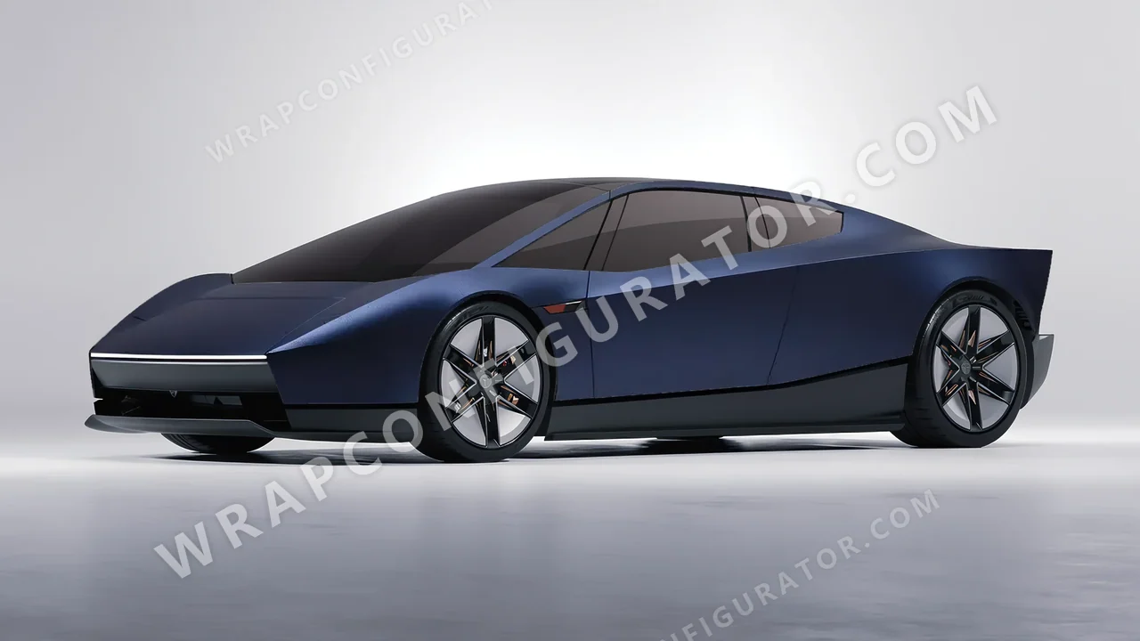 Black Tesla Roadster 2026 wrapped in ORACAL Moonlight 970RA-190M