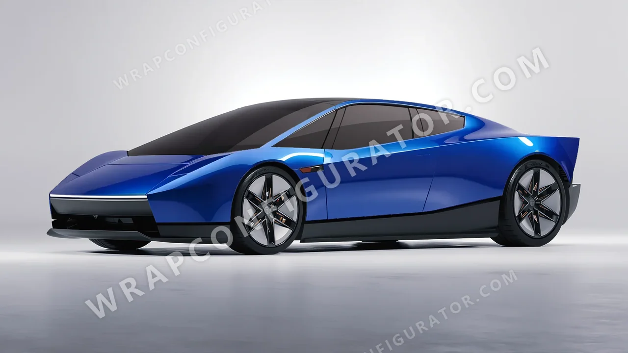 Blue Tesla Roadster 2026 wrapped in 3M Gloss Blue Metallic G227