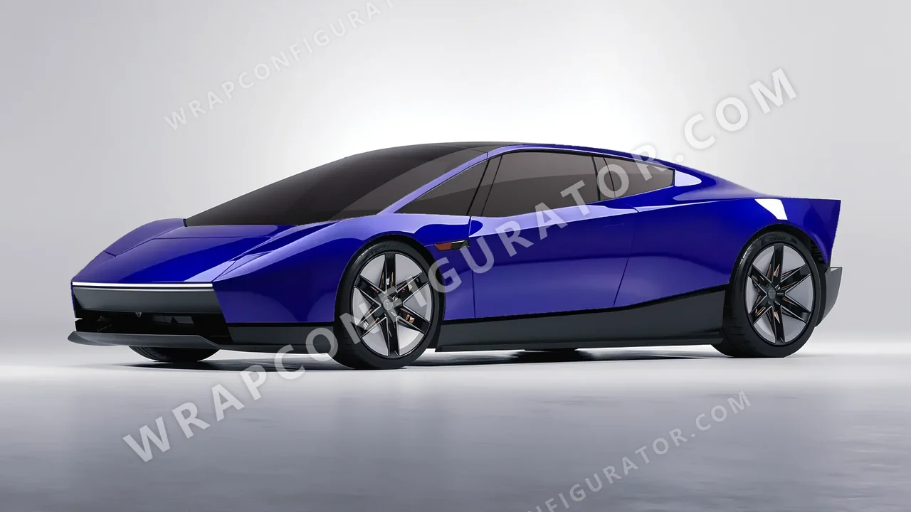Blue Tesla Roadster 2026 wrapped in 3M Gloss Blue Raspberry G378