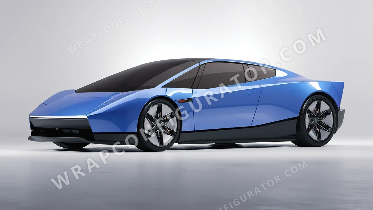Blue Tesla Roadster 2026 wrapped in 3M Gloss Ice Blue G247
