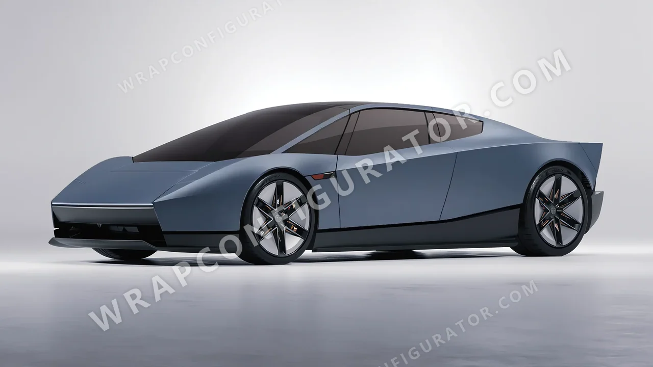 Blue Tesla Roadster 2026 wrapped in 3M Lunar Blue S87