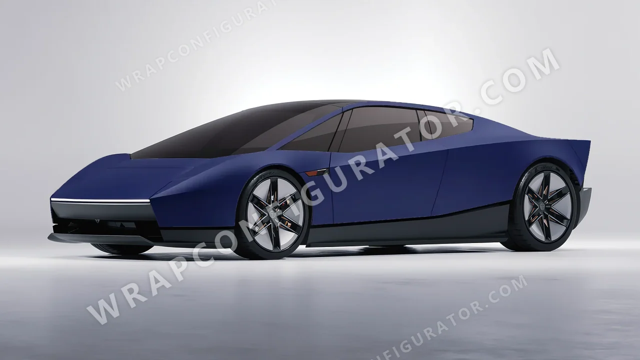 Blue Tesla Roadster 2026 wrapped in 3M Matte Indigo M27