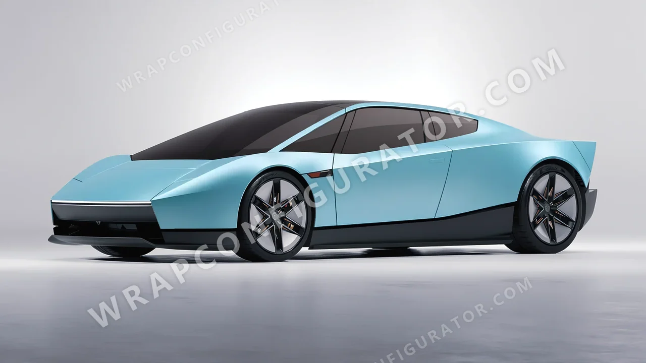 Blue Tesla Roadster 2026 wrapped in 3M Satin Key West S57