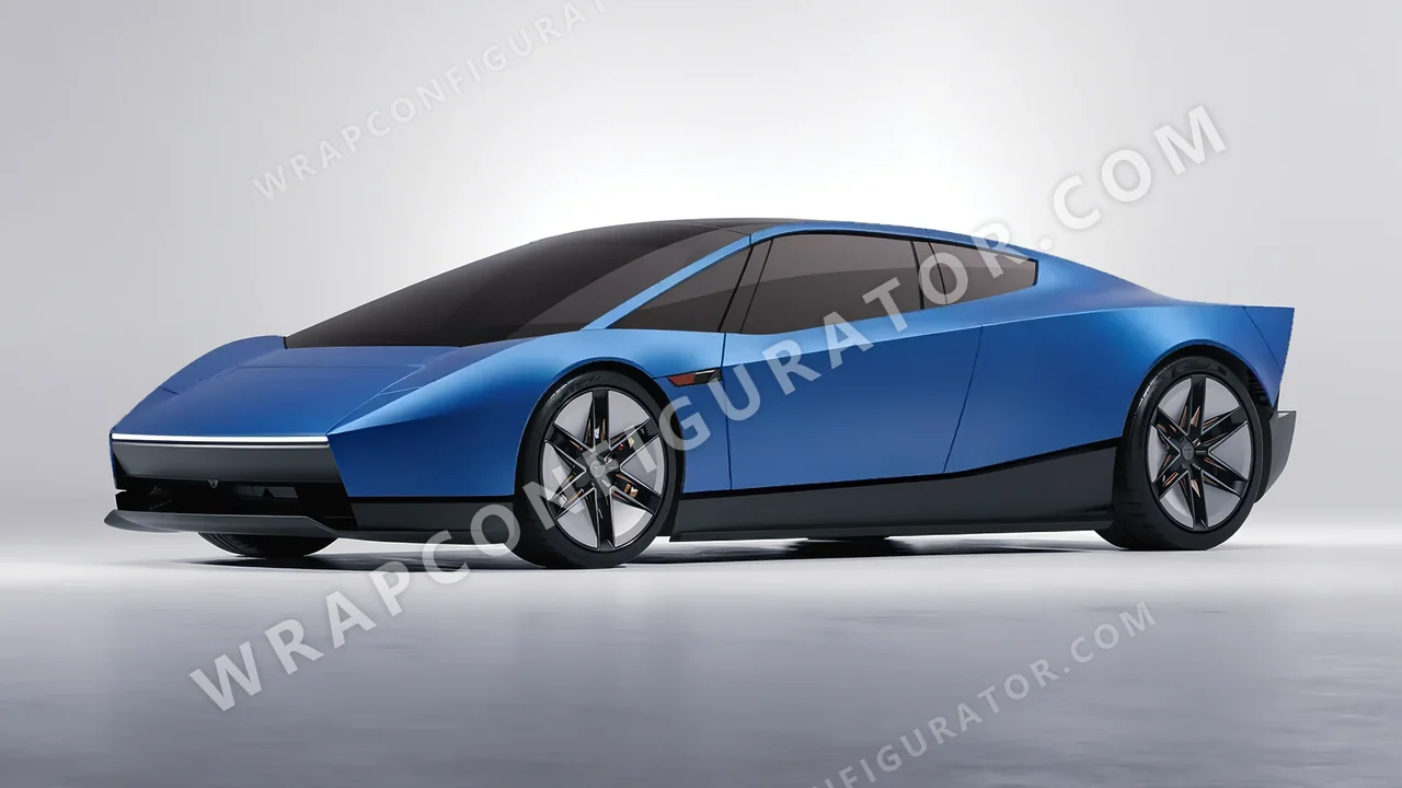Blue Tesla Roadster 2026 wrapped in 3M Satin Perfect Blue S347