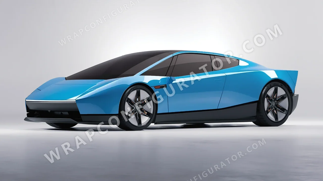 Blue Tesla Roadster 2026 wrapped in Avery Dennison Aqua Blue SW900-636-O