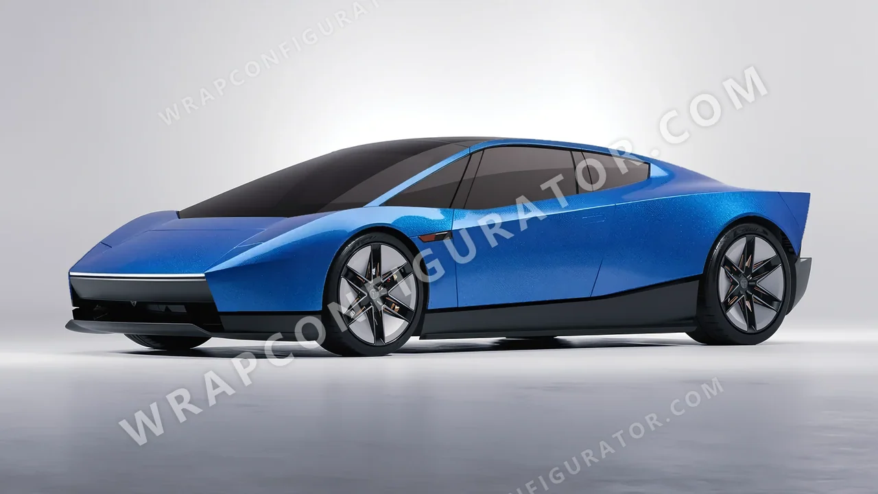 Blue Tesla Roadster 2026 wrapped in Avery Dennison Bright Blue SW900-646-M