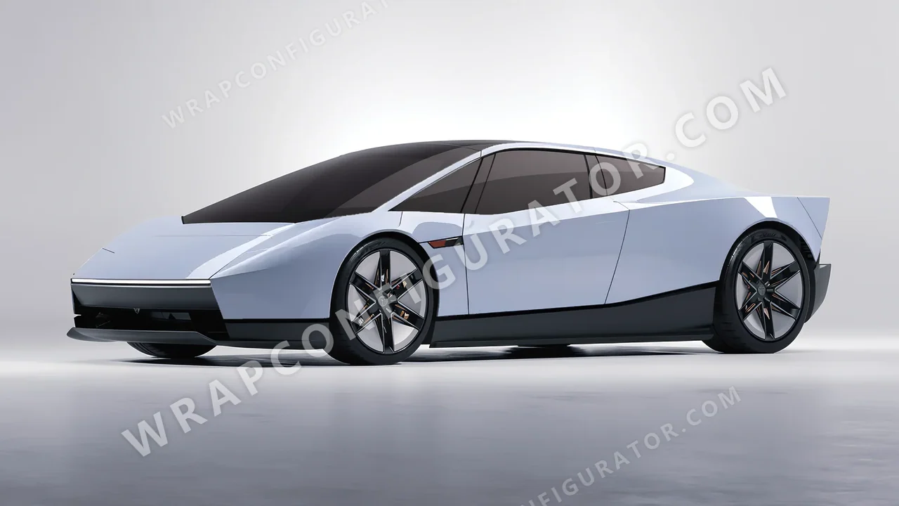 Blue Tesla Roadster 2026 wrapped in Avery Dennison Cloudy Blue SW900-656-O