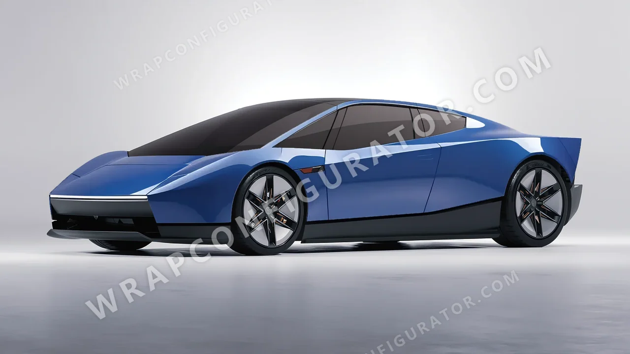 Blue Tesla Roadster 2026 wrapped in Avery Dennison Smoky Blue SW900-612-O