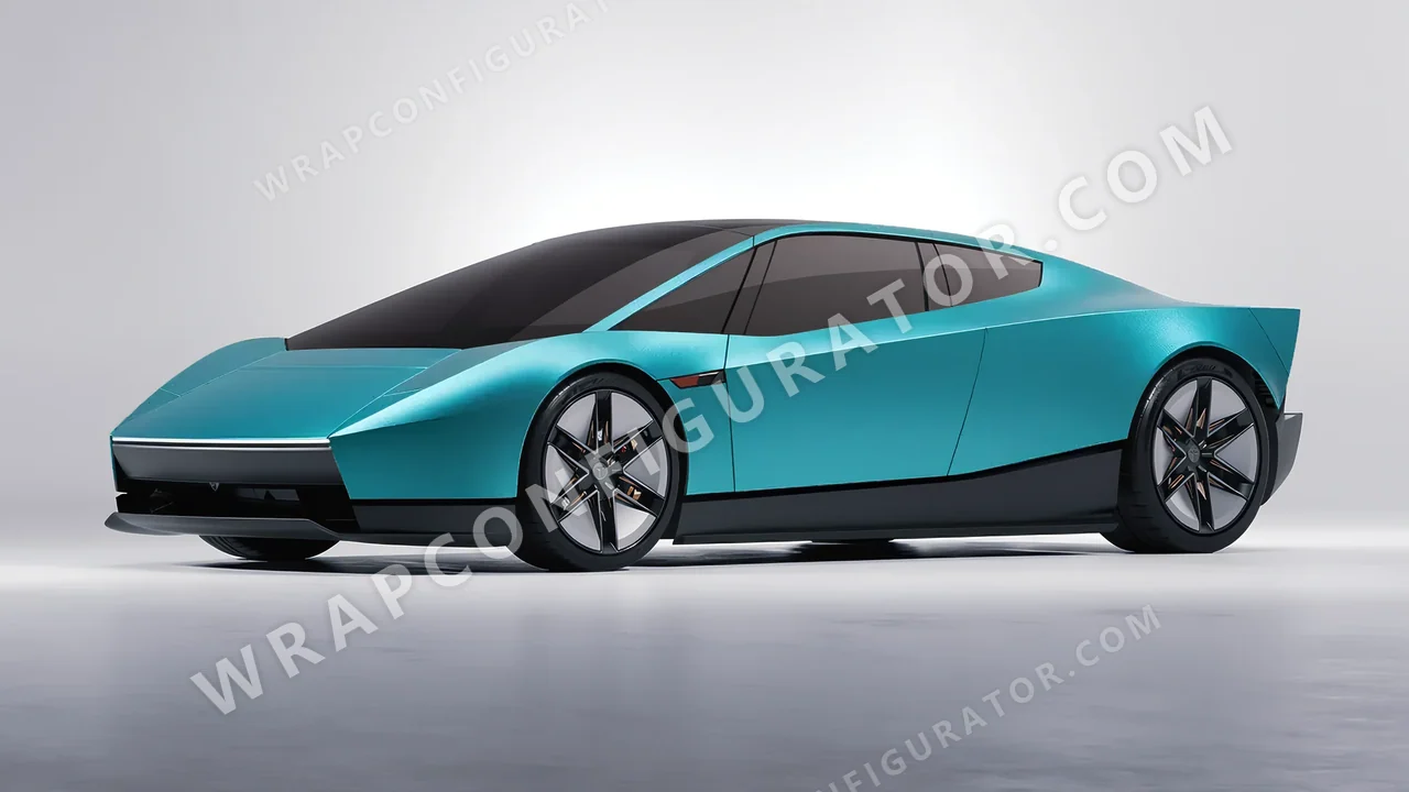 Blue Tesla Roadster 2026 wrapped in KPMF Matt Dynamic Turquoise K75511