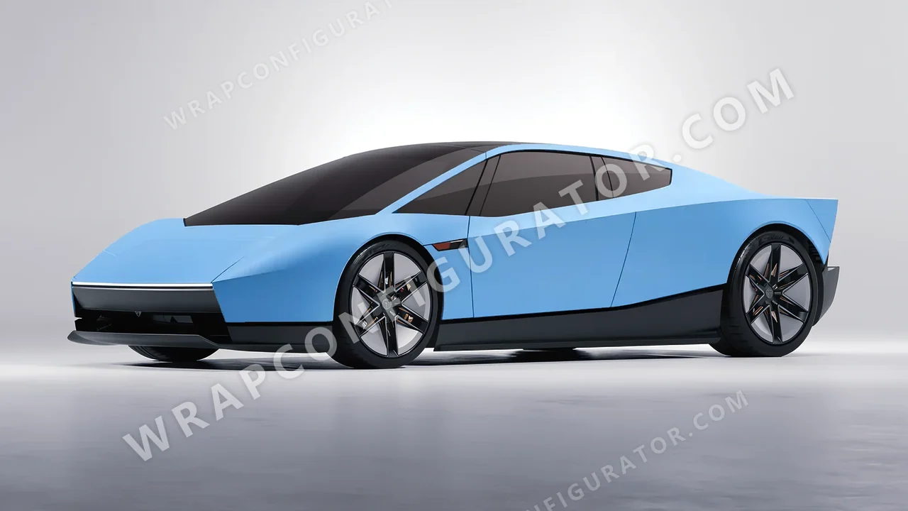 Blue Tesla Roadster 2026 wrapped in KPMF Matt Palladian Blue K75517