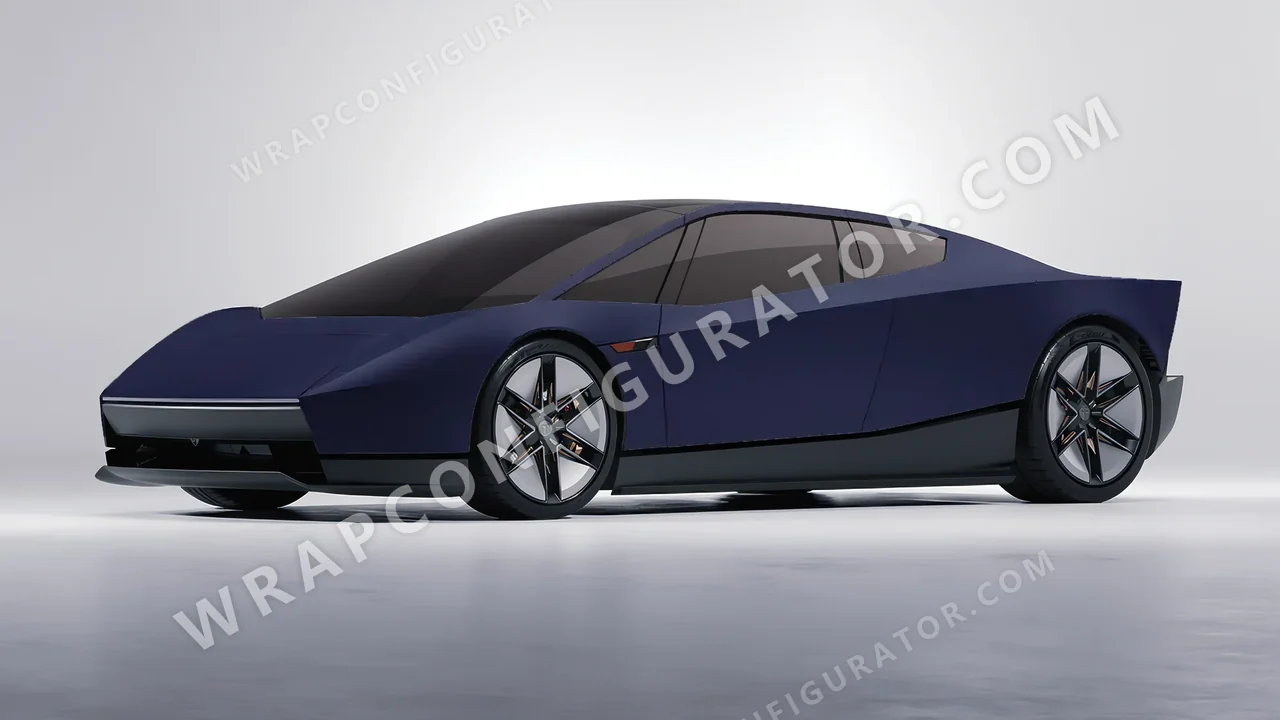 Blue Tesla Roadster 2026 wrapped in KPMF Matt Tempest Blue K75513