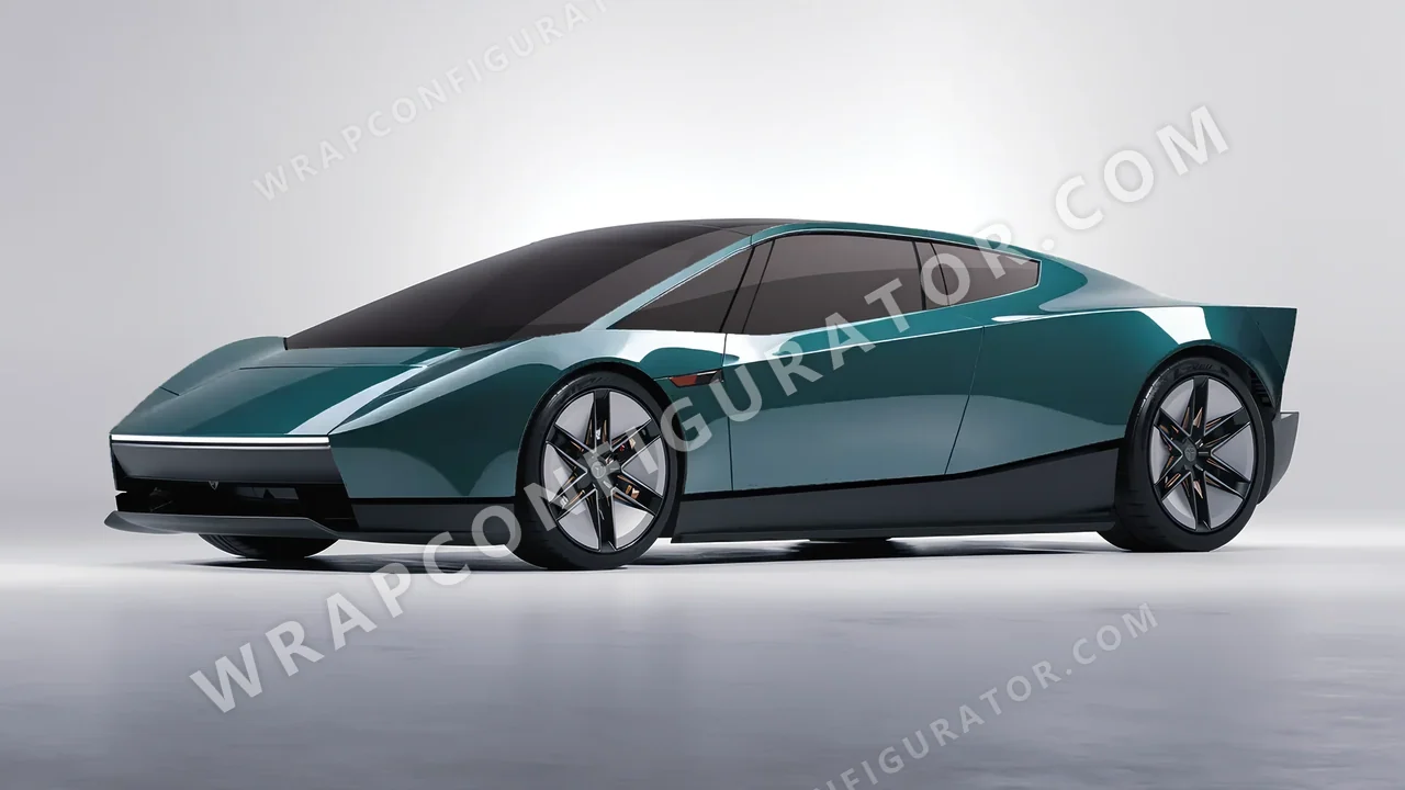 Blue Tesla Roadster 2026 wrapped in KPMF Tidal Teal K75413
