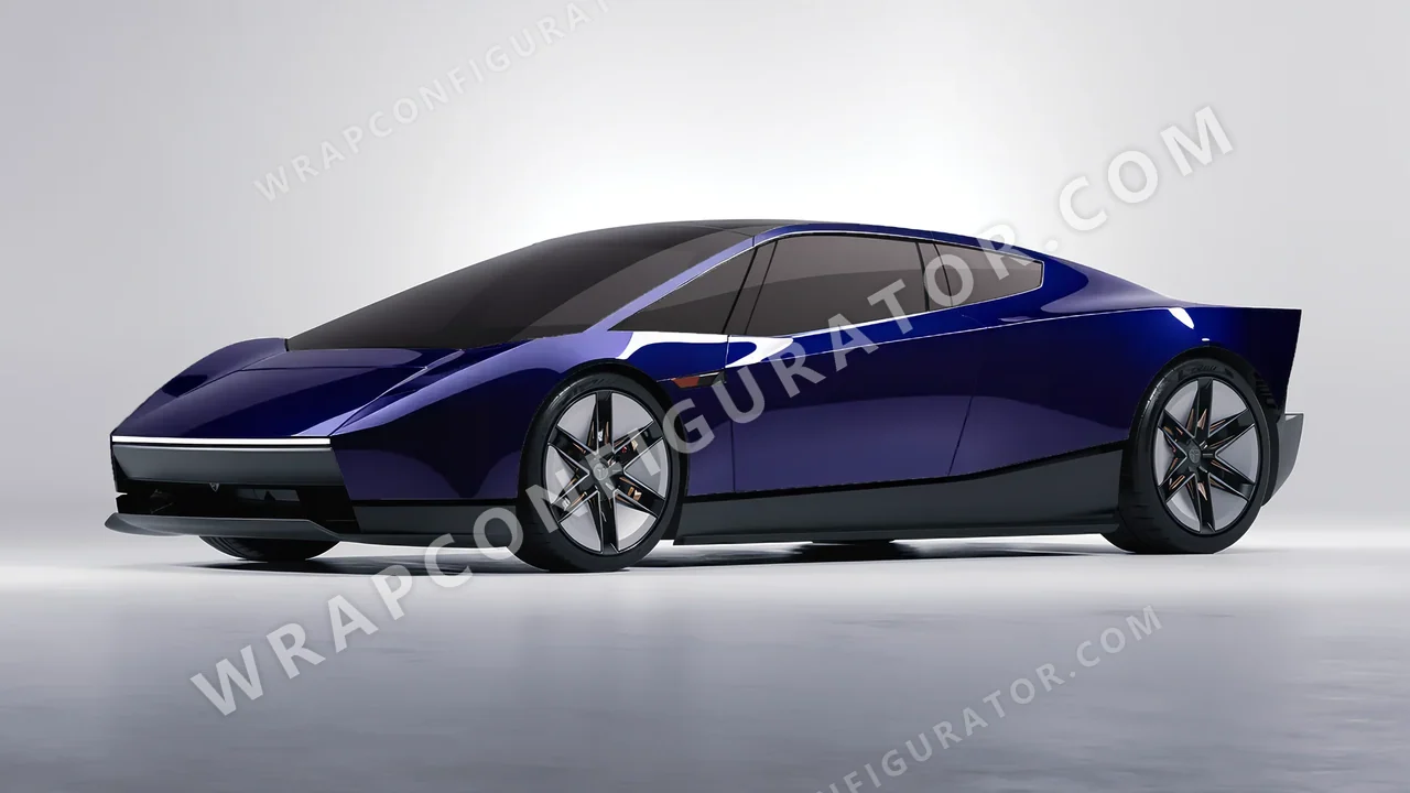 Blue Tesla Roadster 2026 wrapped in ORACAL Baltic Blue 970RA-178G
