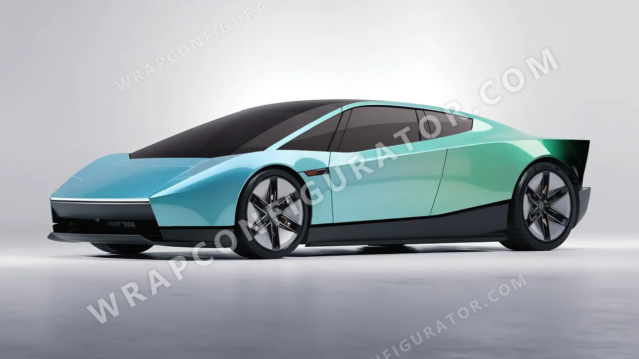 Blue Tesla Roadster 2026 wrapped in ORACAL Gloss Aquamarine 970RA-318G
