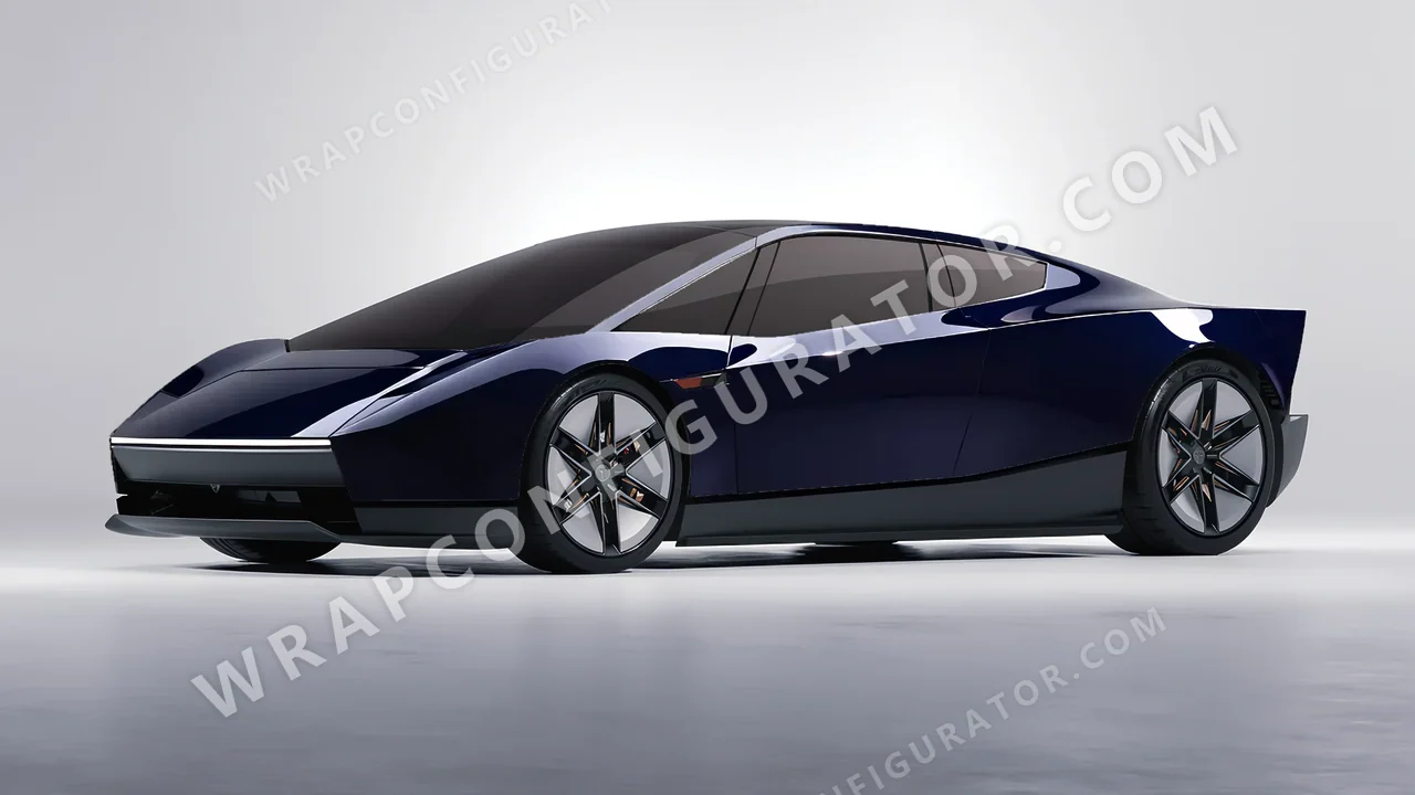 Blue Tesla Roadster 2026 wrapped in ORACAL Gt3 Blue 970RA-111G