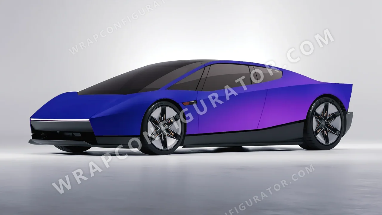 Blue Tesla Roadster 2026 wrapped in ORACAL Matt Ultramarine Violet 970RA-319M