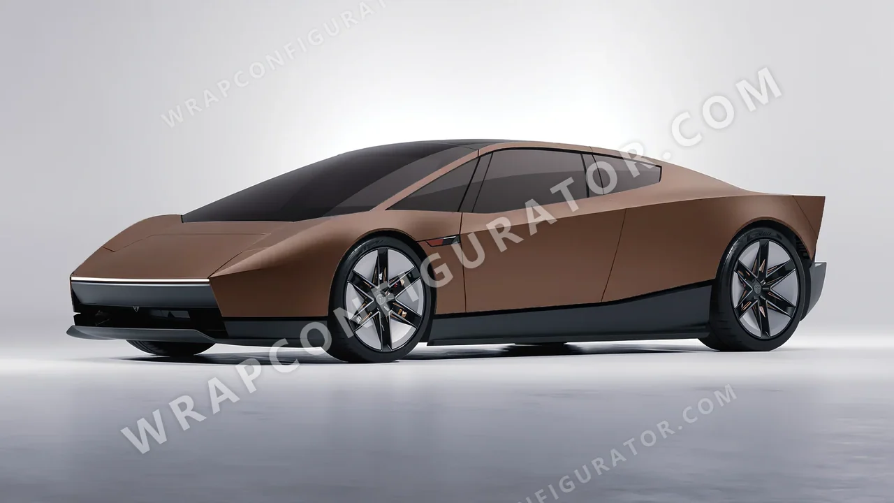 Brown Tesla Roadster 2026 wrapped in 3M Matte Brown Metallic M209