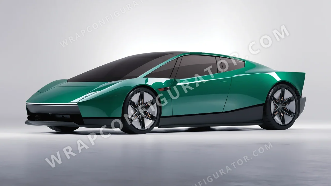 Green Tesla Roadster 2026 wrapped in Avery Dennison Emerald Green SW900-771-O