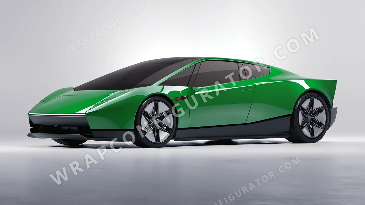 Green Tesla Roadster 2026 wrapped in Avery Dennison Grass Green SW900-758-O
