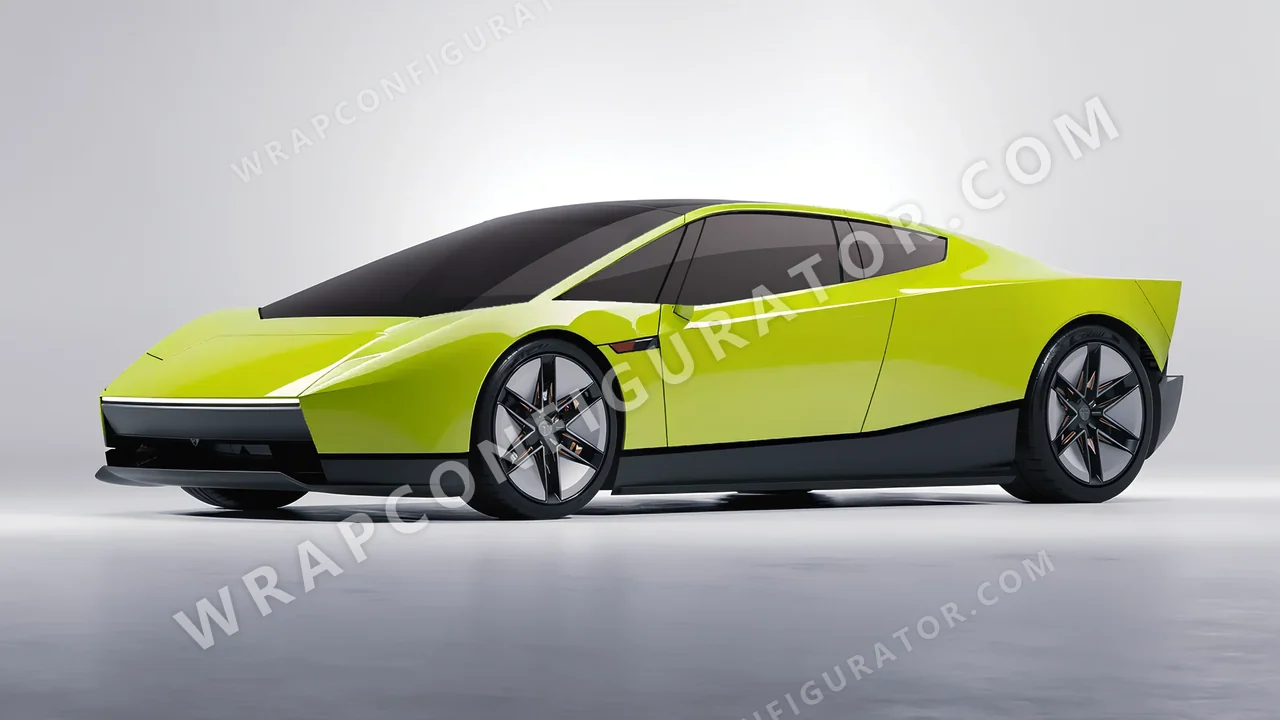 Green Tesla Roadster 2026 wrapped in Avery Dennison Lime Green SW900-731-O