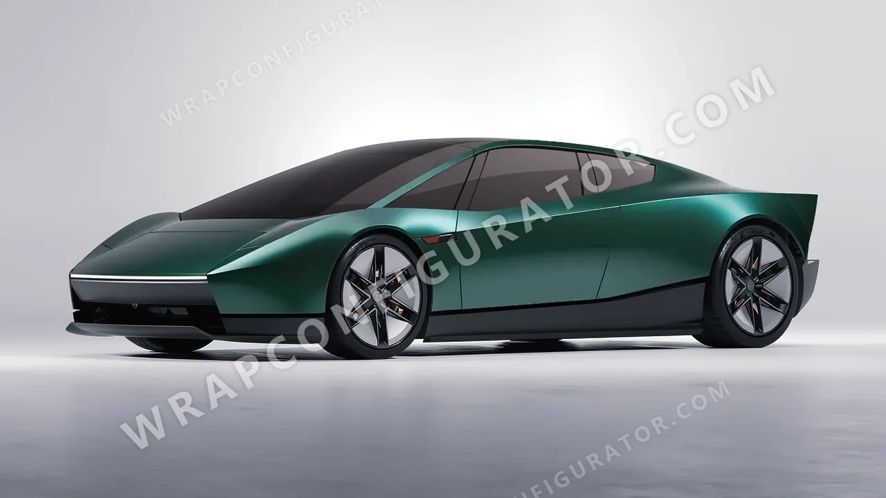 Green Tesla Roadster 2026 wrapped in Avery Dennison Pearl Dark Green SW900-796-S