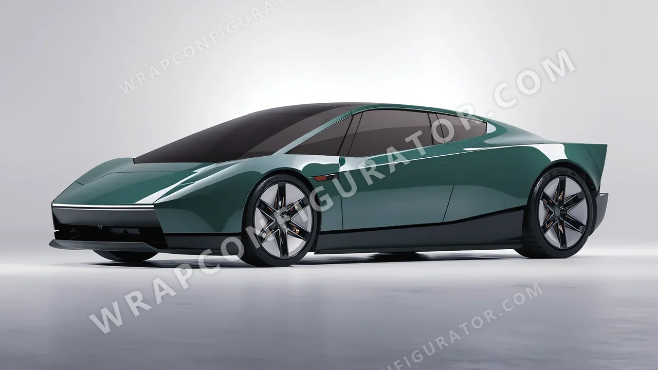 Green Tesla Roadster 2026 wrapped in Avery Dennison Smooth Sage SW900-729-O