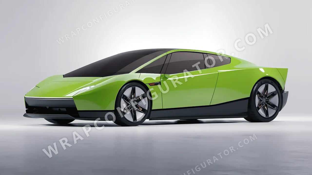 Green Tesla Roadster 2026 wrapped in Avery Dennison Tropical Vacation Green SW900-701-O
