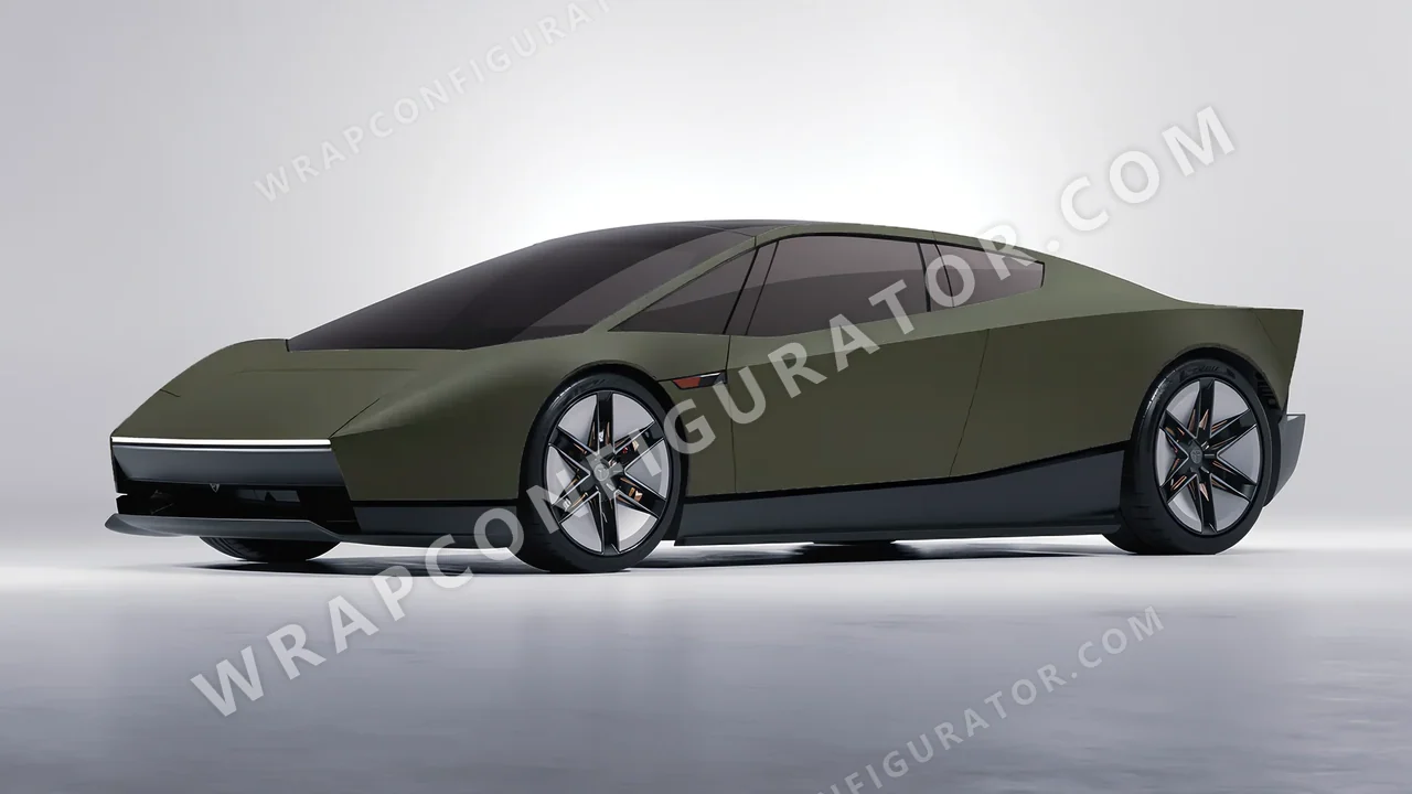 Green Tesla Roadster 2026 wrapped in Colourshield PPF by HyperPro Army Green SMF04-P