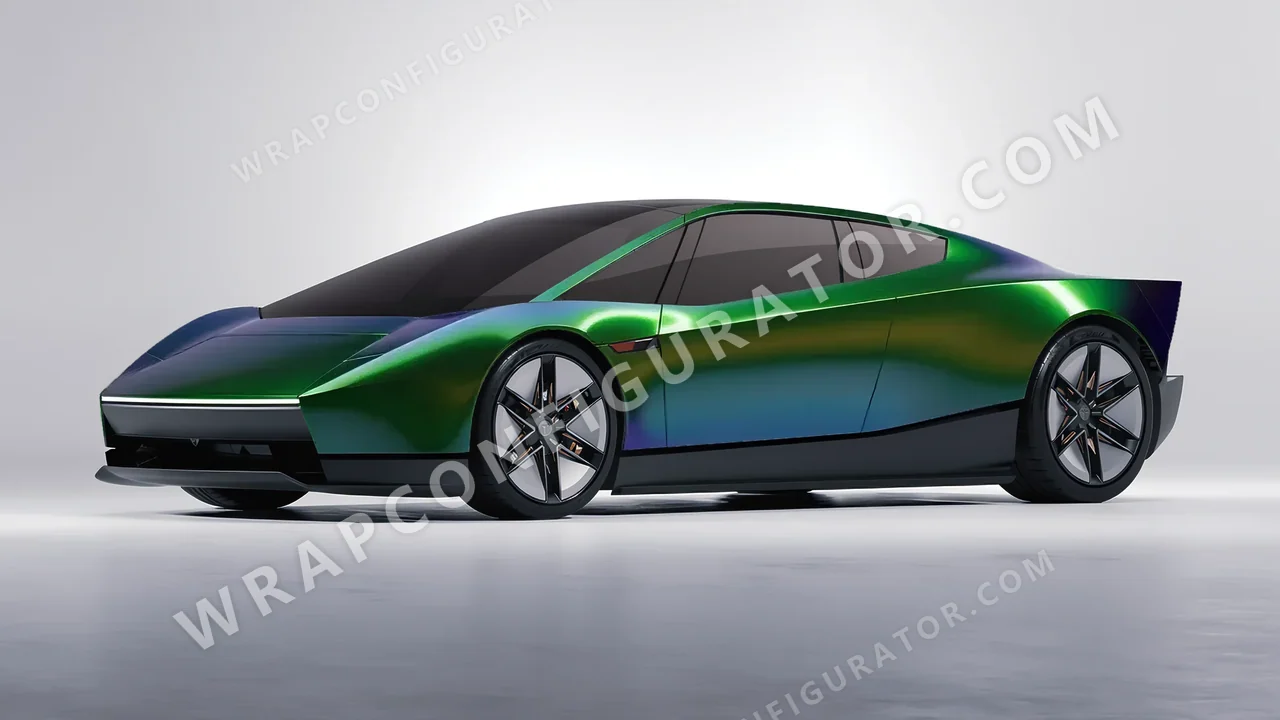 Green Tesla Roadster 2026 wrapped in Colourshield PPF by HyperPro Aurora Green GB01-P