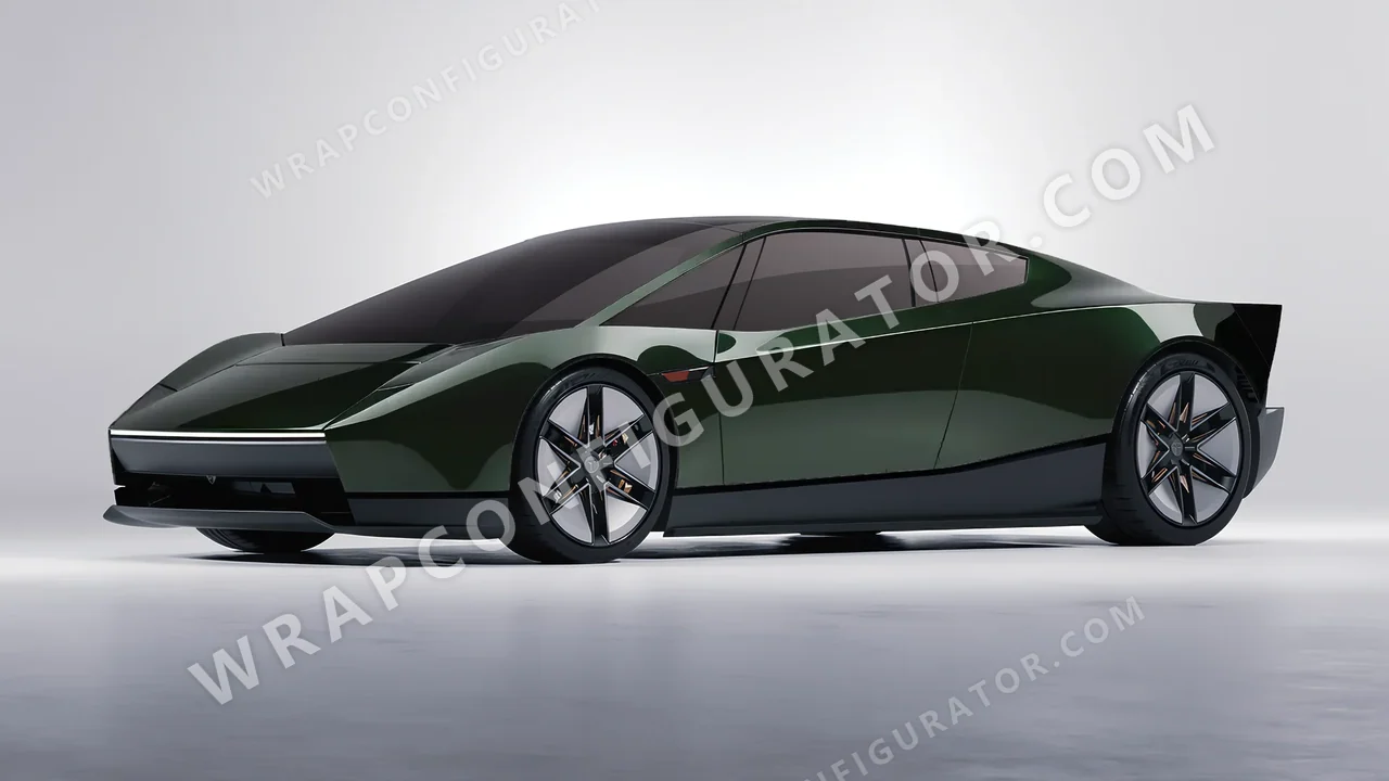 Green Tesla Roadster 2026 wrapped in Colourshield PPF by HyperPro Dark Forest Green HGM74-P
