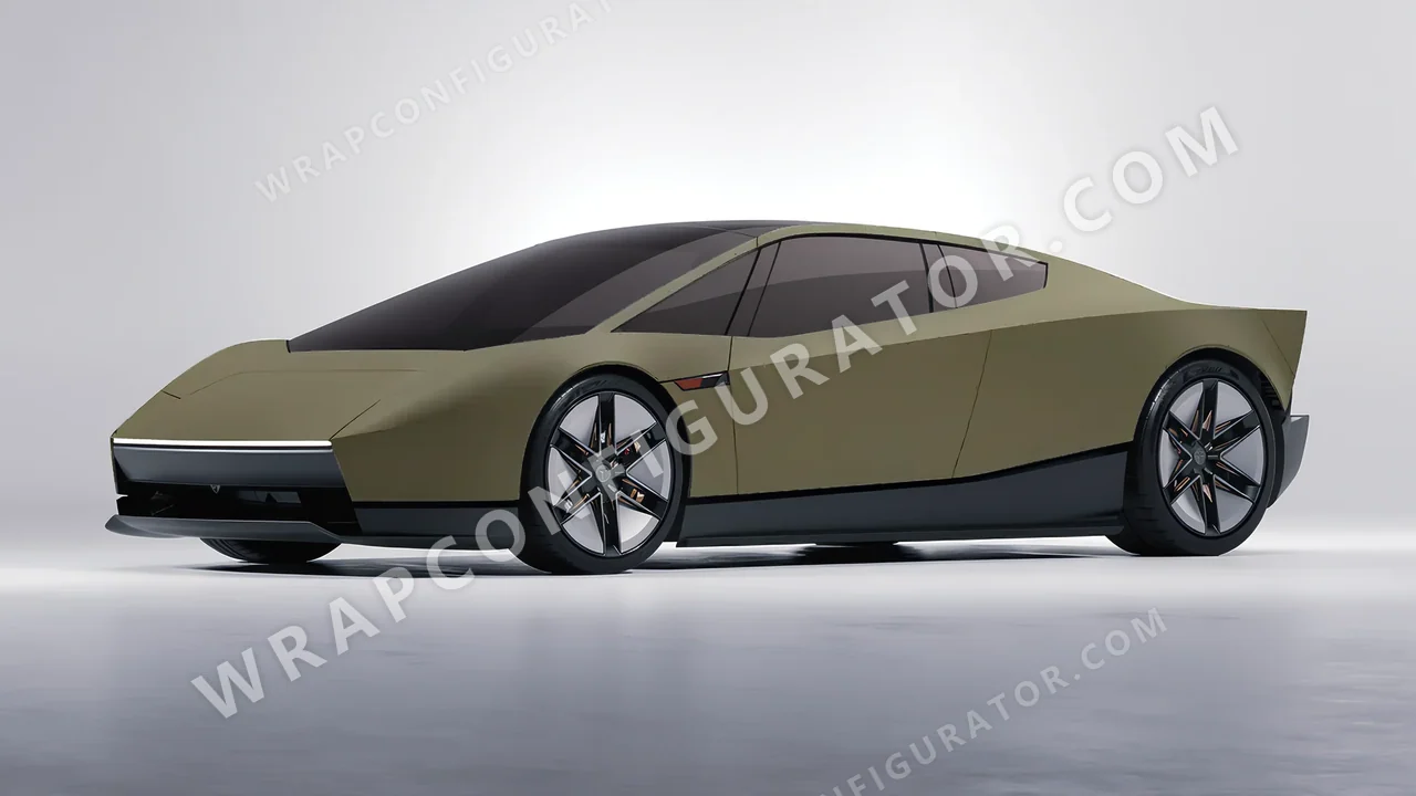 Green Tesla Roadster 2026 wrapped in Colourshield PPF by HyperPro Khaki Green SMF05-P