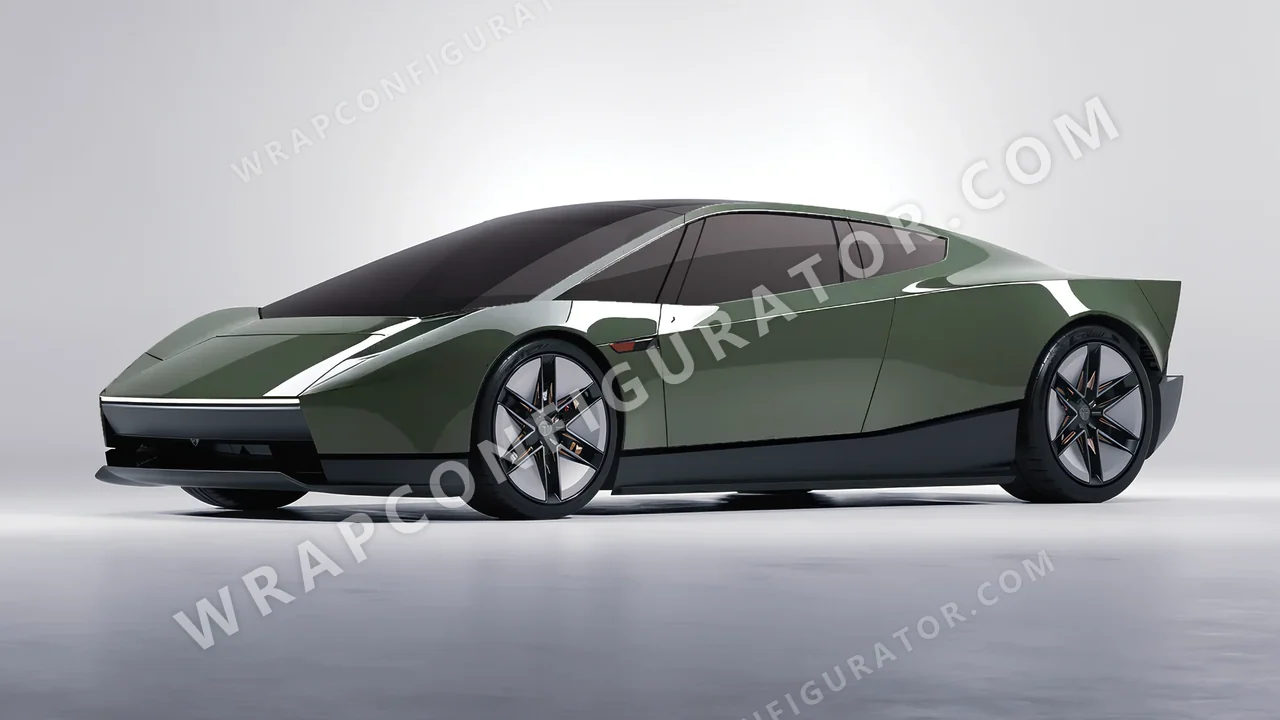 Green Tesla Roadster 2026 wrapped in Colourshield PPF by HyperPro Retro Green HGF63-P